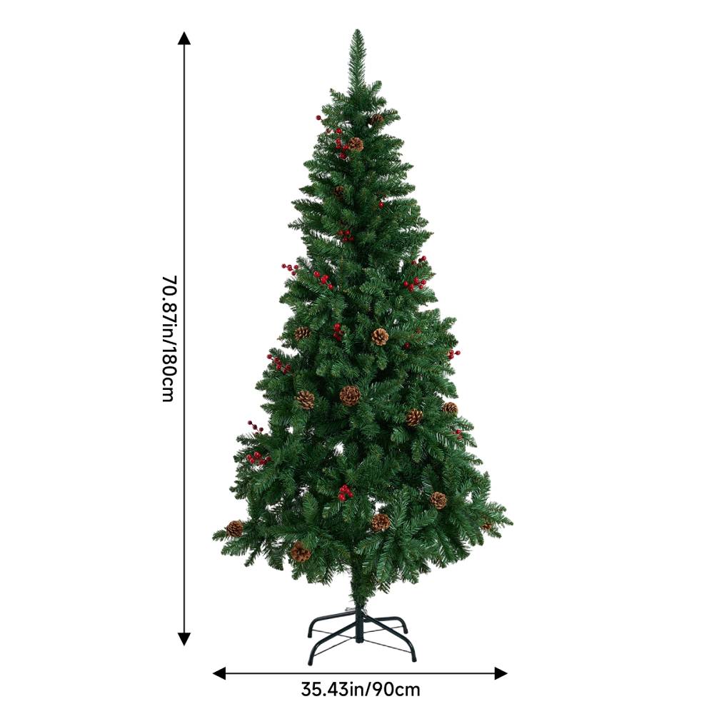 1.8m Artificial Christmas Tree With Foldable Metal Stand