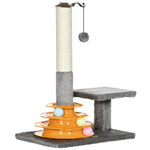 56cm Cat Tree For Indoor Cats, Scratching Post W/ Cat Toys - Grey