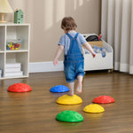 Balance River Stones (6-8 stones) W/ Non-slip Mats For Ages 3-8 Years | Small | Multi Colour