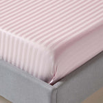 Egyptian Cotton Satin Stripe Flat Sheet 330 Tc | King | Dusky Pink