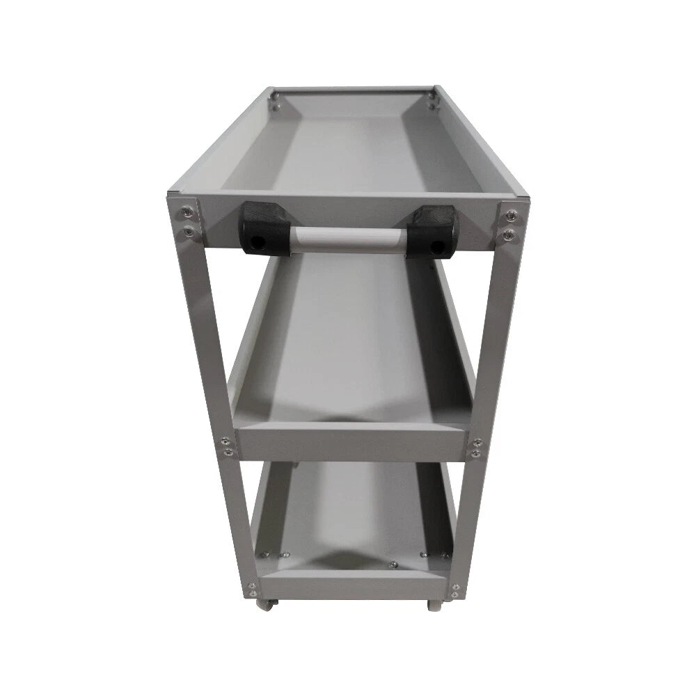 Tool Storage Heavy Duty Durable Garage Trolley Workshop 3 Tier Wheel Cart Shelf | Grey