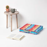 Cotton Striped Floor Cushion | 40cm x 40cm | Multi Colour