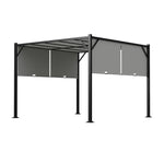 Breeins 3m X 3m Garden Pergola With Retractable Canopy, Uv & Water-resistant Canopy Pa-coated Polyester Roof,Heavy-duty Steel Frame Patio Gazebo