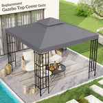3x3m Gazebo Top Cover Double Tier Canopy Replacement | Dark Gray