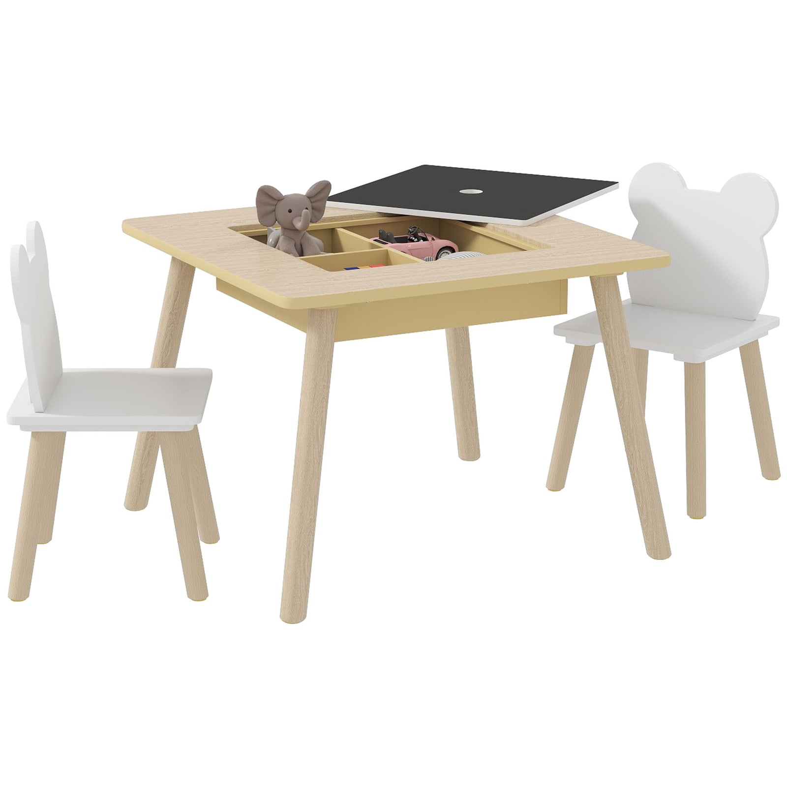 Aiyaplay 3-piece Toddler Table And Chairs Set For Nursery, Playroom
