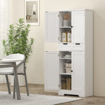 HOMCOM Bathroom Tall Cabinet With Drawer, Shelves And Doors, White