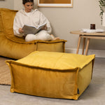 Vita Velvet Footstool Bean Bag Pouffe | Yellow