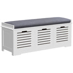 2/3 Door Shoe Storage Bench Cushion Seat Elevated Base | Large | Gray