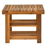 3-tier Shoe Rack Bench Acacia Wood Shoe Storage Organizer