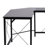 Corner L-shape Desk Computer Pc Workstation Writing Table | Black