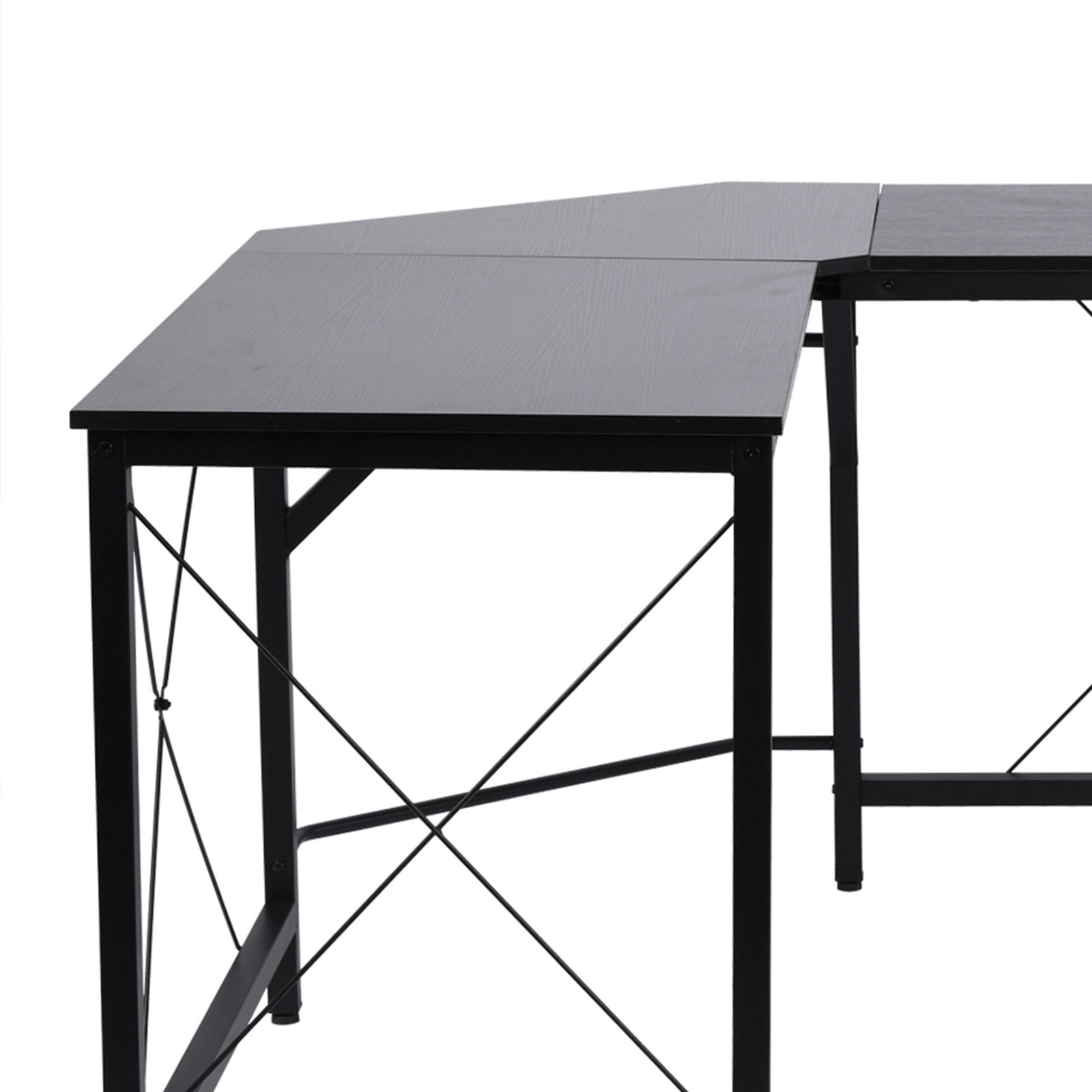 Corner L-shape Desk Computer Pc Workstation Writing Table | Black