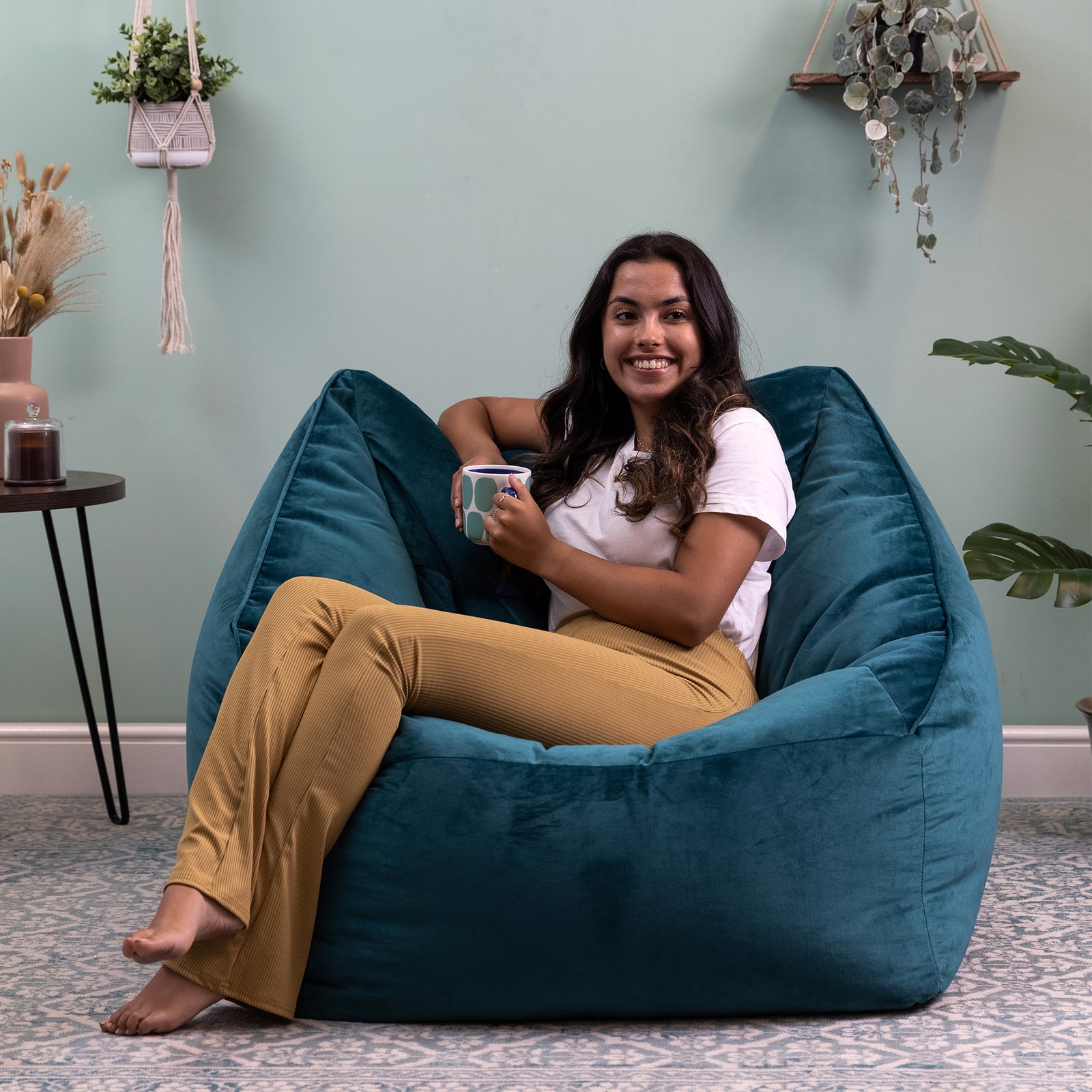 Natalia Velvet Armchair Bean Bag Giant Bean Bag Chair