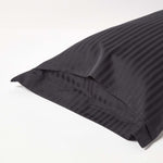 Egyptian Cotton Satin Stripe Oxford Pillowcase 330 Tc | King Pillow Case | Black