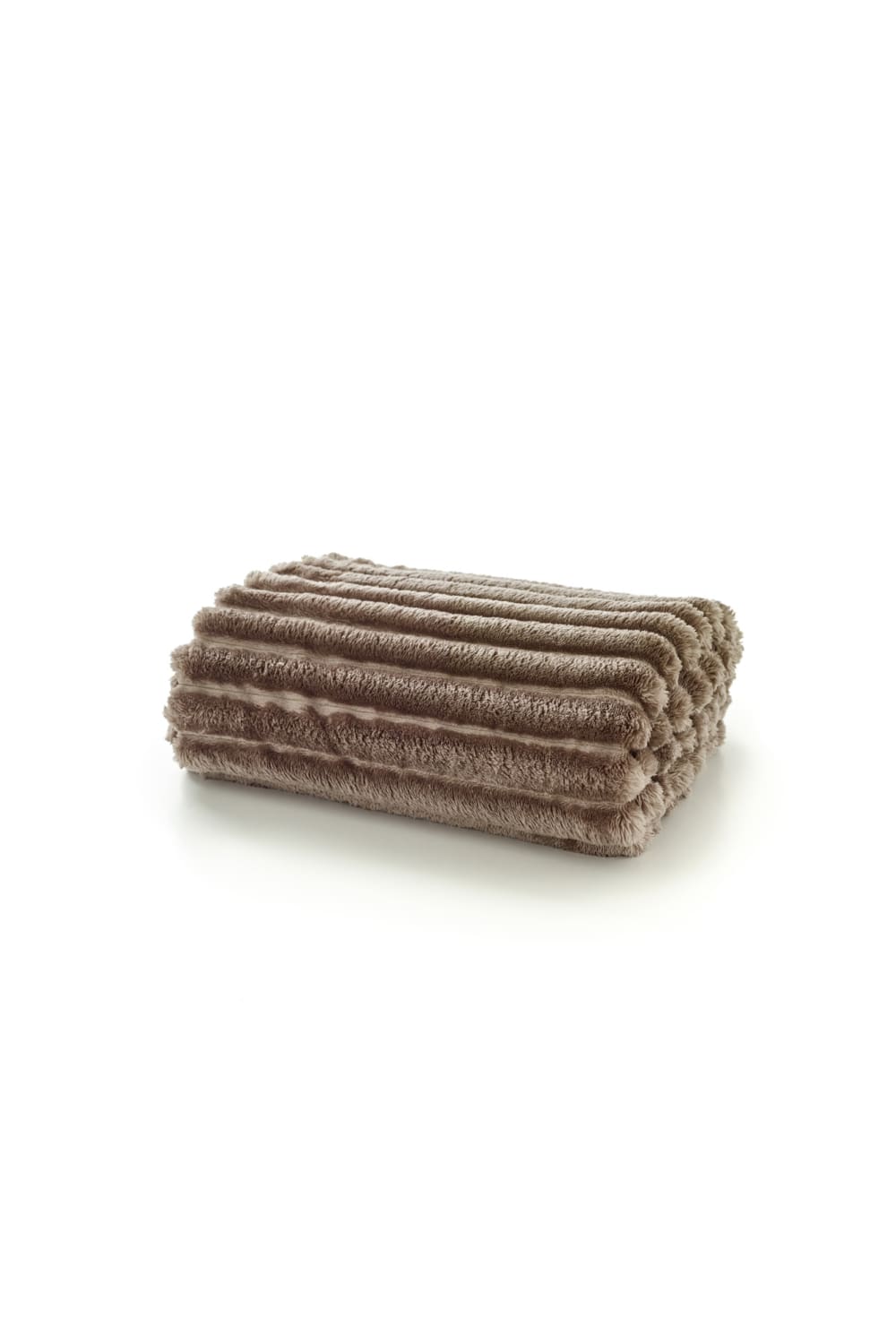 Alnwick Supersoft Ribbed Plush Throw – 140x180cm Cosy Sofa & Bed Blanket | 140cm x 180cm | Taupe