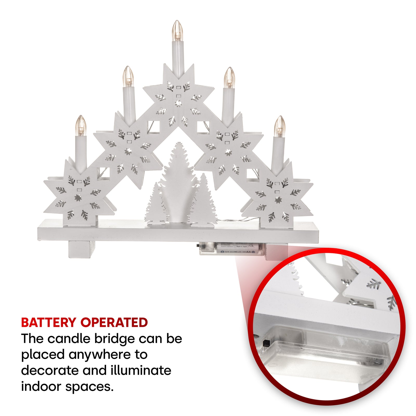 5 Led Christmas Candle Bridge