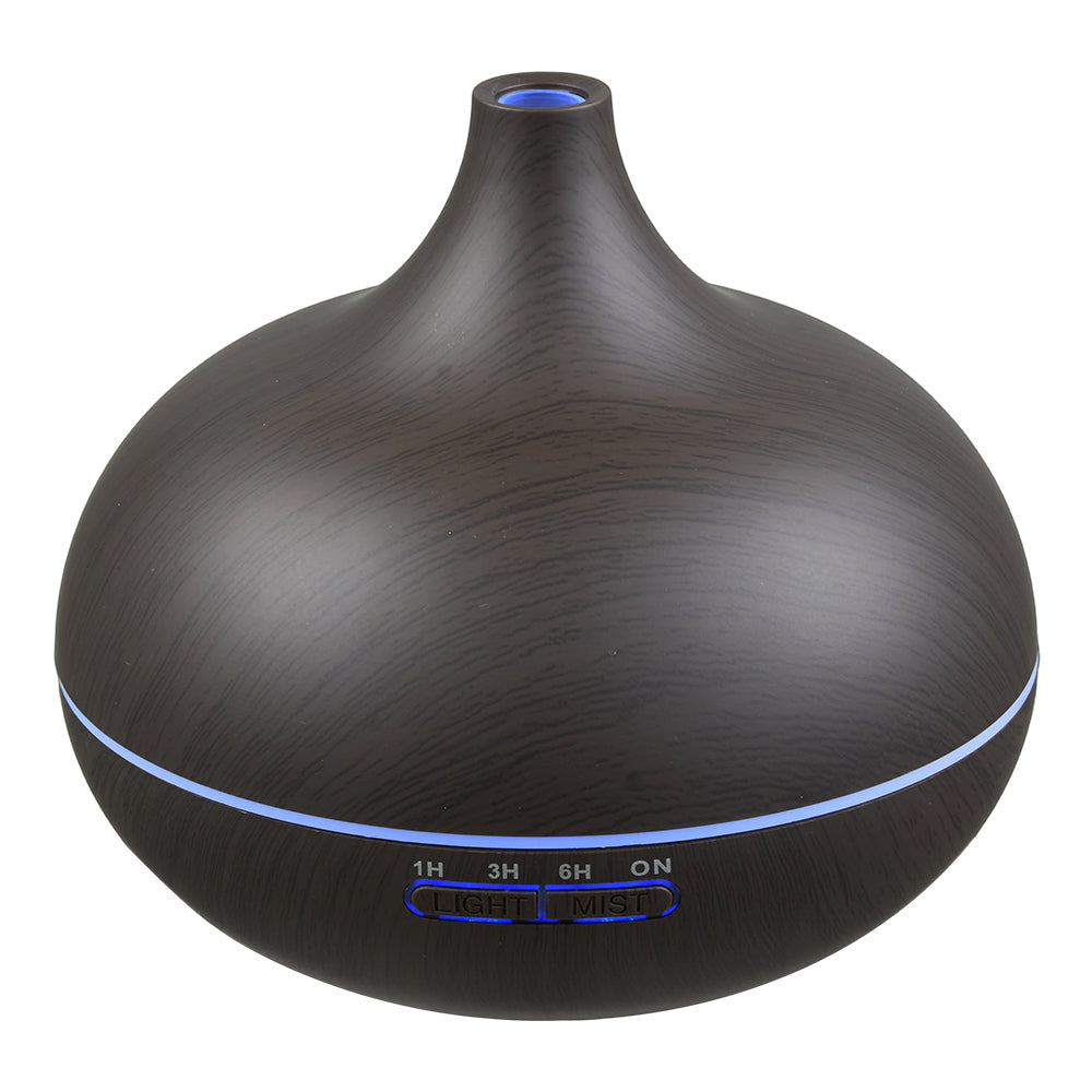 Wood Grain Ultrasonic Essential Oil Diffuser | Black
