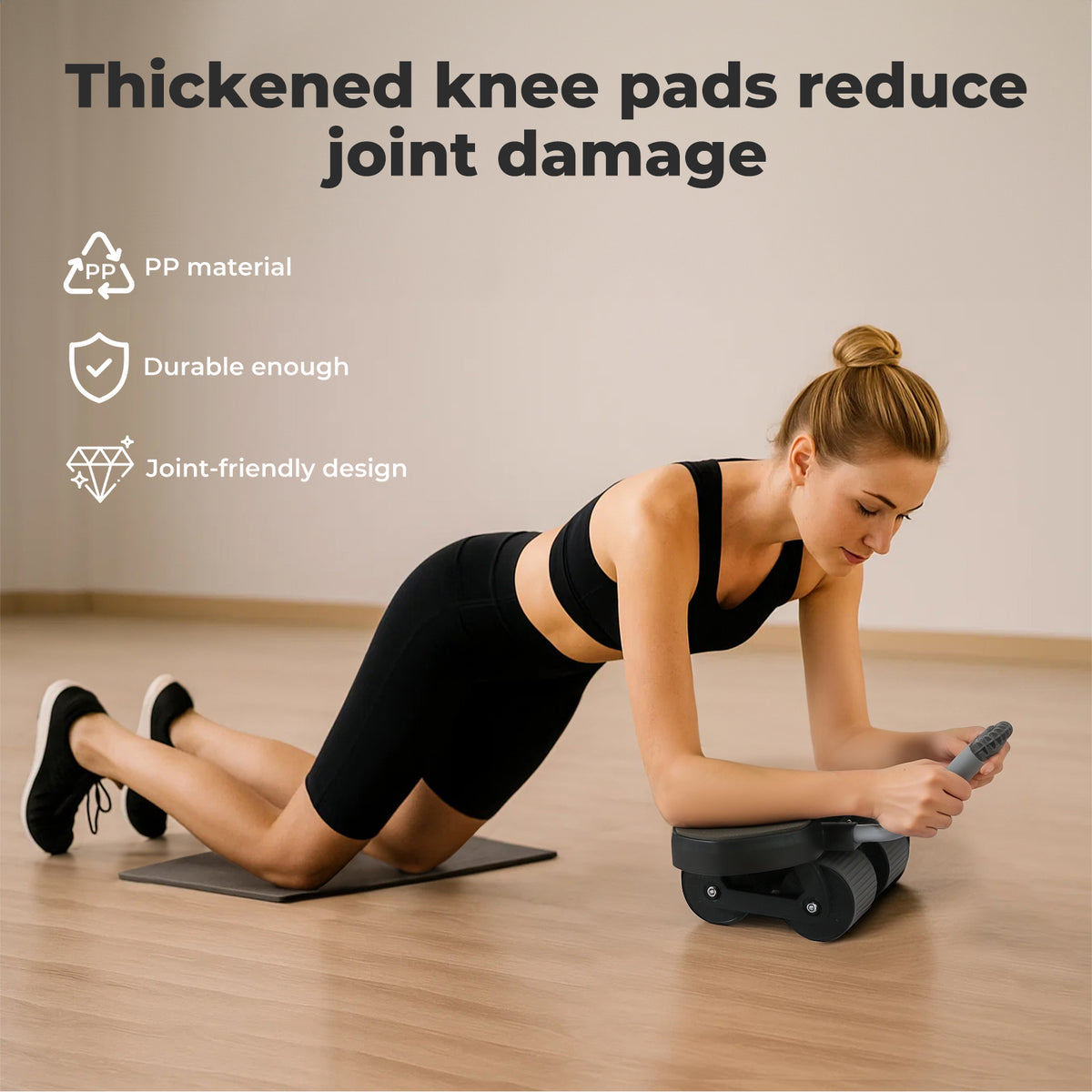Centra Automatic Ab Roller 4-wheel Core Trainer With Wide Elbow Pads