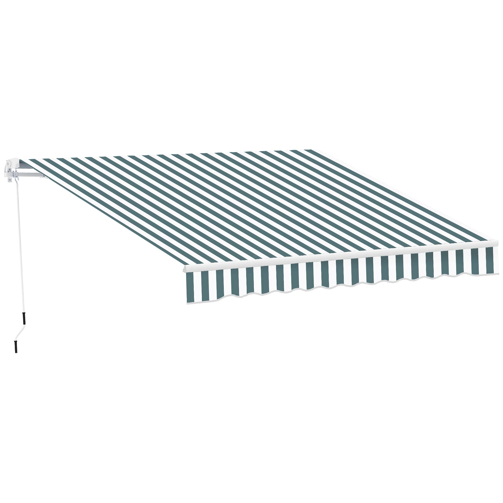 2.5x2m Garden Patio Manual Awning | Green & White