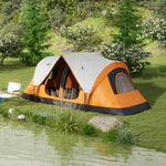 2 Room Camping Tent With Waterproof Rainfly & Screen Panels | Orange