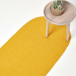 Handmade Woven Braided Oval Rug | 200cm | Mustard