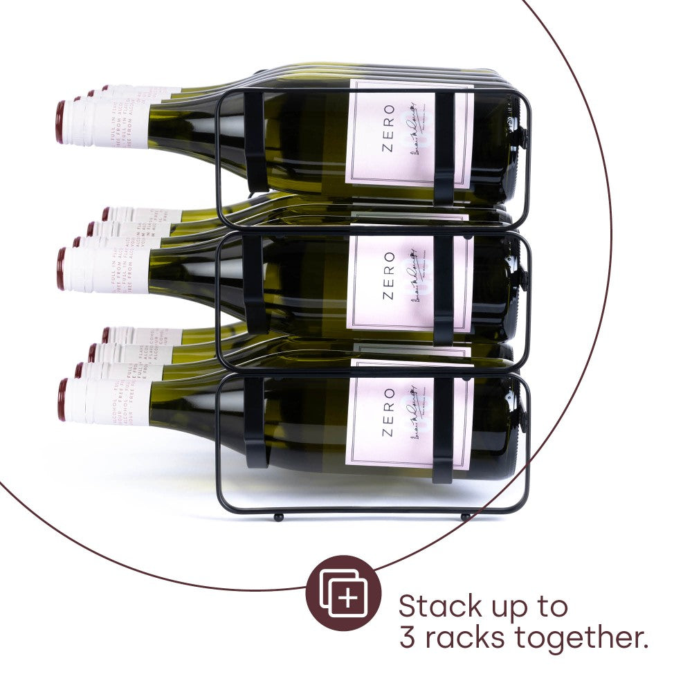 Modular Wine Rack Set Of 2 - Matte Black