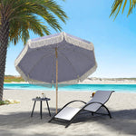 1.7 M Beach Umbrella, Adjustable Height Portable Parasol | Blue & White