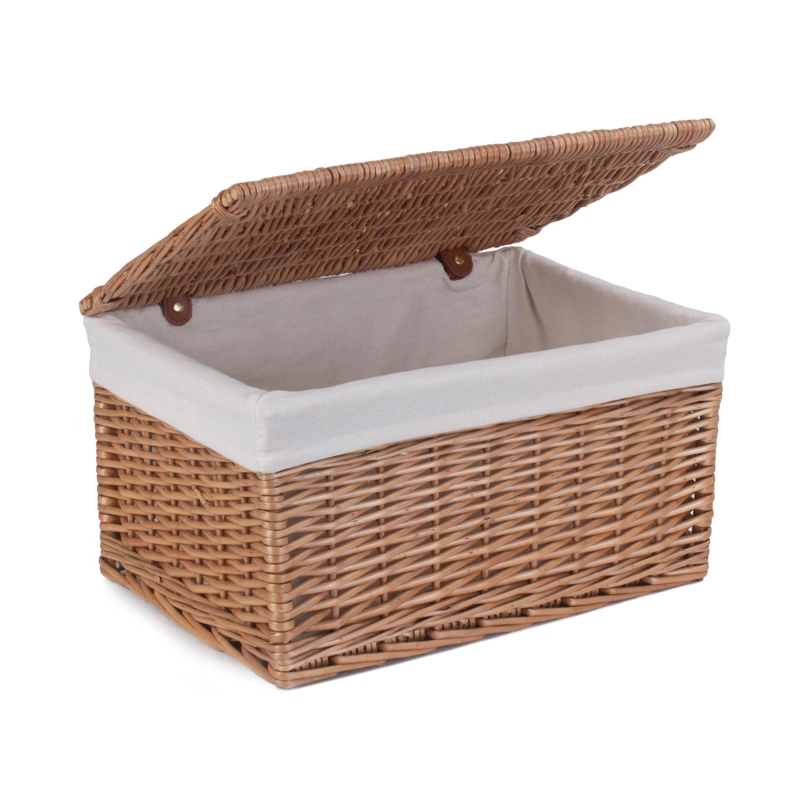 Wicker Light Steamed Cotton Lined Storage Basket | Medium | Brown