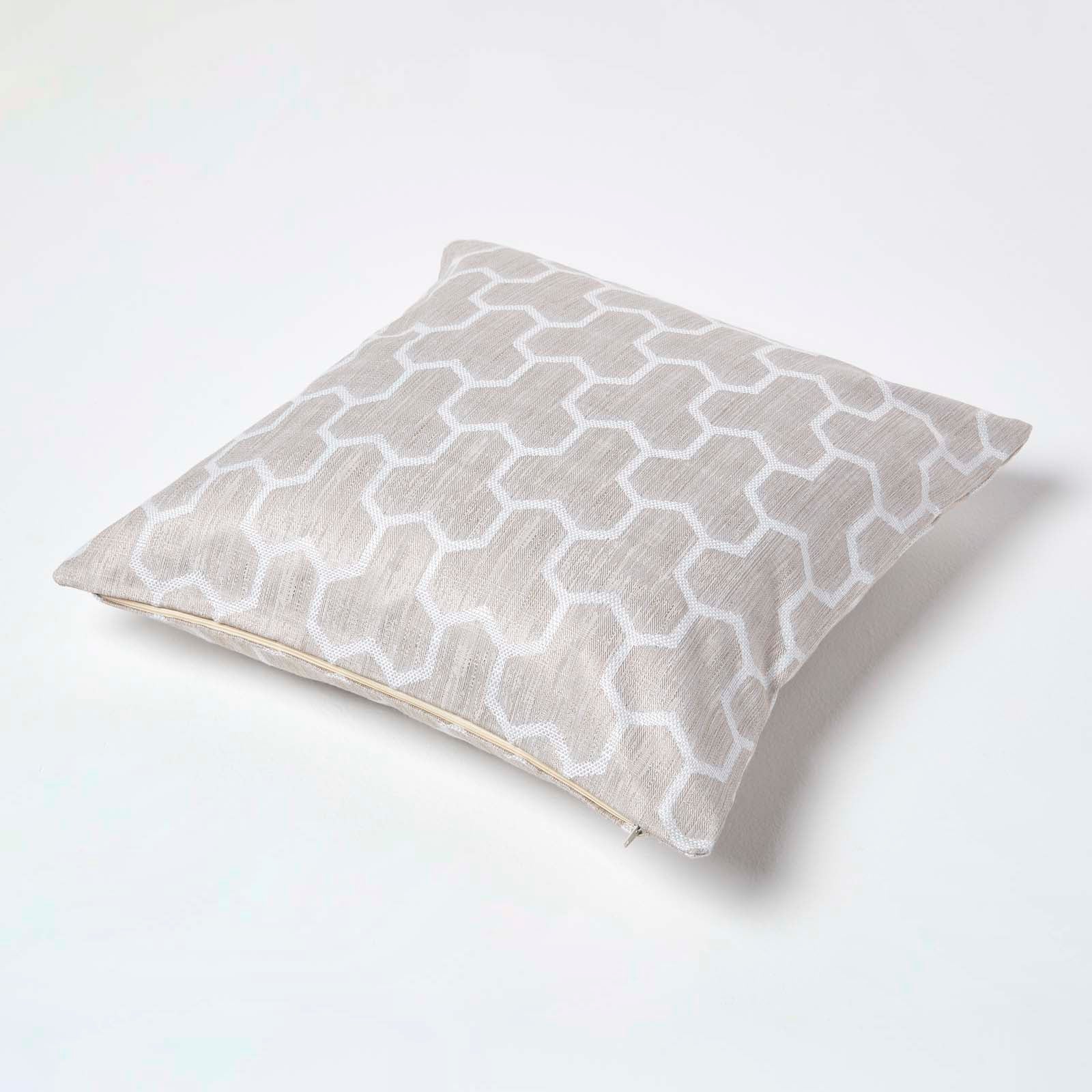 Geometric Jacquard Cushion Cover | 45cm x 45cm | Natural