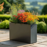 Long Zinc Galvanised Tall Trough Planter | 80cm x 25cm x 60cm | Grey