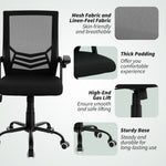 Vinsetto Office Chair w/ Flip-up Armrest Mid Back Mesh Back Black
