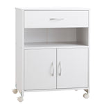 Mobile Printer Stand W/ Storage Shelf Universal Wheels | One Size | White