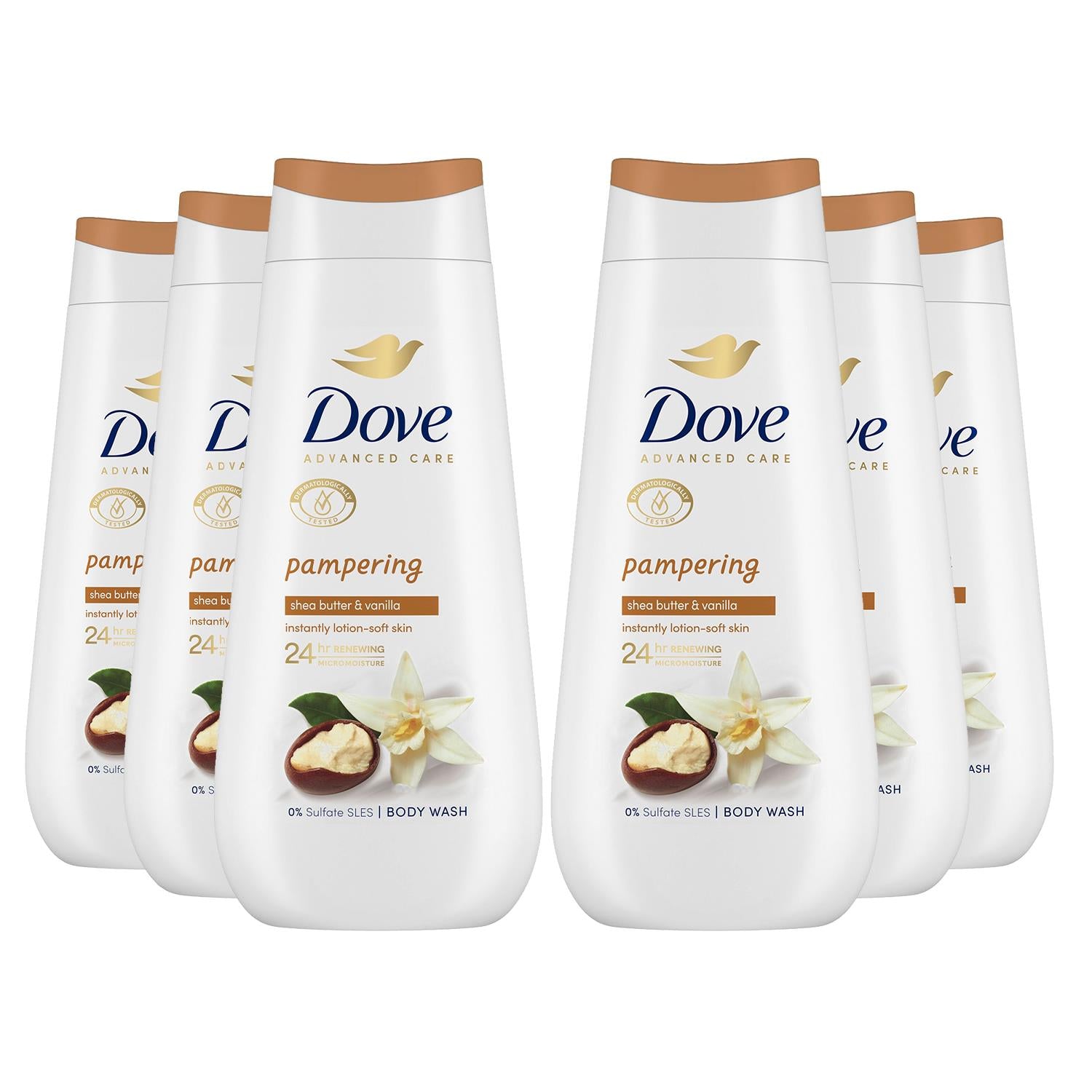 Advanced Care Body Wash Pampering 24hrs Renewing Micromoisture 225ml, 6pk