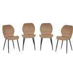 Miami Dining Table With 4 Jaydn Leather Chairs | Tan