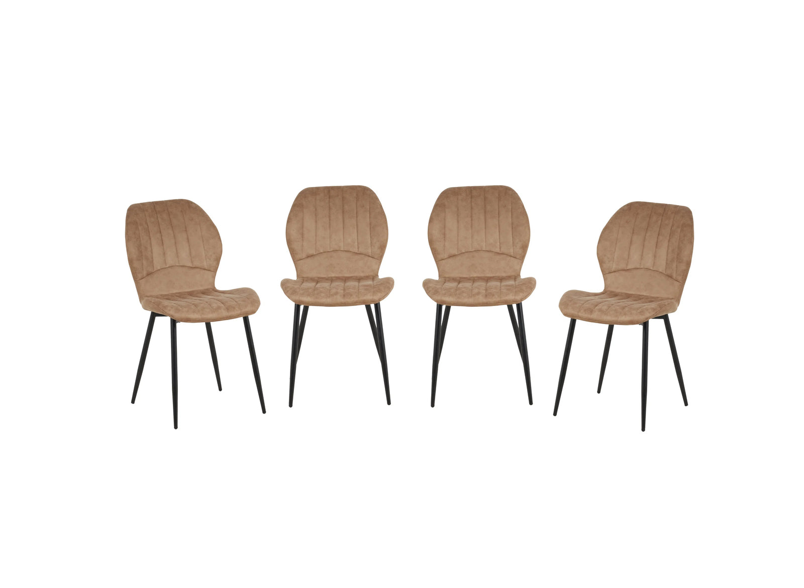 Seattle Dining Table With 4 Jaydn Leather Chairs | Tan