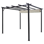 3m X 3m Outdoor Retractable Steel Pergola With Canopy | One Size