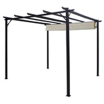 3m X 3m Outdoor Retractable Steel Pergola With Pa-coated Polyester Canopy
