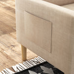 Modern Armchair Upholstered Accent Chair Home Office | Single | Beige