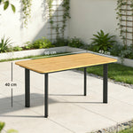 Outdoor Coffee Table, Garden Table With Slatted Wpc Top | Brown