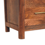 Arc-line Bedside Table, 1 Drawer, 1 Open Shelf, brown