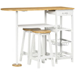 Bar Table Set With Drawer, Wine Rack
