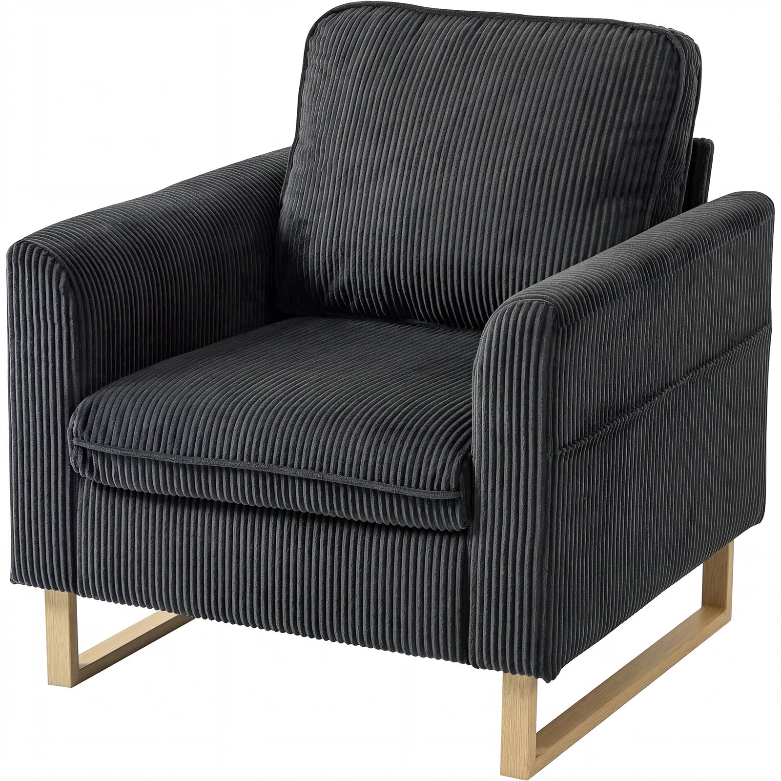 Accent Chair With Metal Legs And Spring | Dark Grey