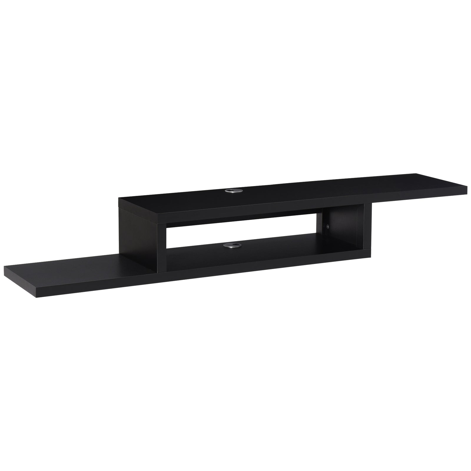 Wall Mounted Media Console Floating Shelf | Black