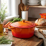1.9l Enamelled Cast Iron Heart-shaped Dutch Oven Pot With Lid | Orange