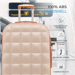 Medium 25" Hard Shell Bubble Design Check-in Suitcase Hold Luggage Bag 20kg+ | Medium | Cream