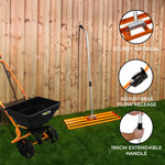 Rotary Spreader & 100cm Lawn Leveller | Orange