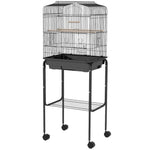 Pawhut Bird Cage For Budgie Finch Canary Parakeet W/ Stand Tray Black