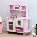 Kitchen Set For Kids W/ Lights Sounds, Microwave, Sink 3-6 Yrs