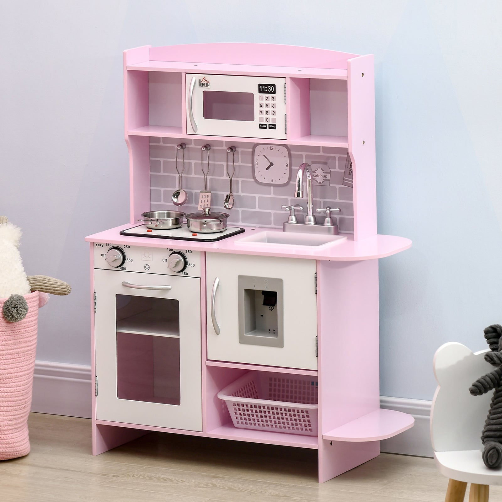 Kitchen Set For Kids W/ Lights Sounds, Microwave, Sink 3-6 Yrs