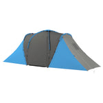 4-6 Man Large Camping Tent With 2 Bedroom And Living Area | Blue