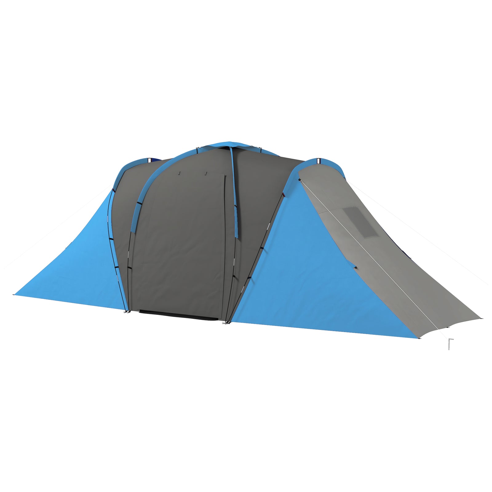 4-6 Man Large Camping Tent With 2 Bedroom And Living Area | Blue